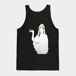 Kwan Yin, Goddess of Love and Compassion- Blue Tank Top